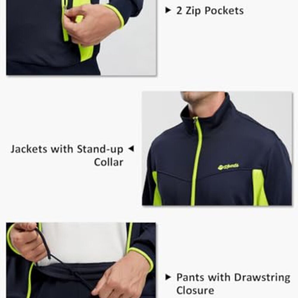 Men's Full Zip Tracksuit Lightweight Athletic Jogging Set Casual Sportswear - Picture 5 of 8